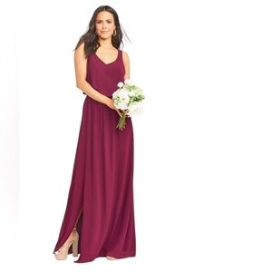 Show Me Your Mumu NWT Kendall Maxi Chiffon Formal Gown Bridesmaid Dress Burgundy